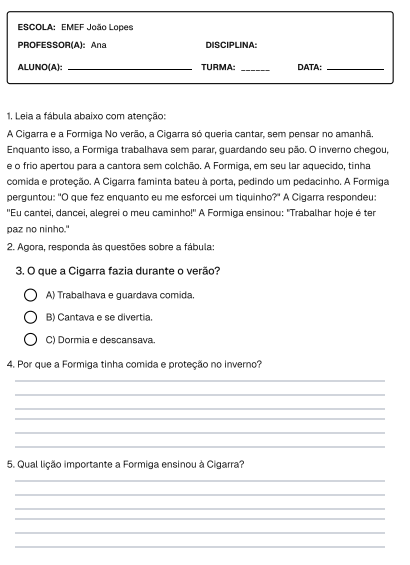 Exemplo de atividade 8